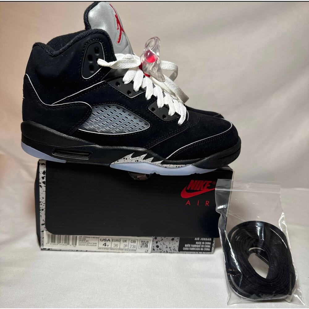 Size 4 - Nike Air Jordan 5 Retro OG GS Black Metallic Reimagined Men's Shoes
